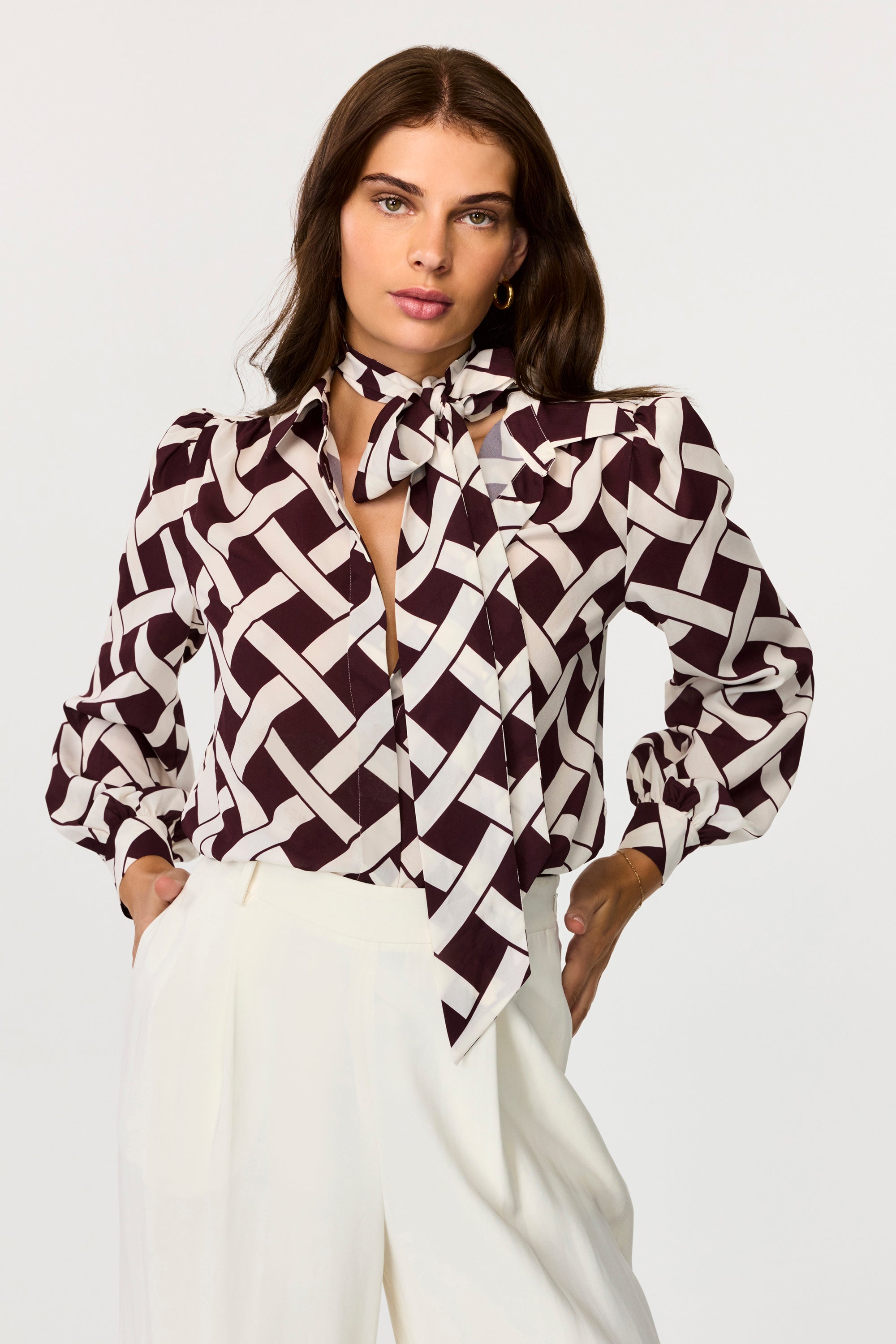 Evie Long Sleeve Tie Front Dress Shirt