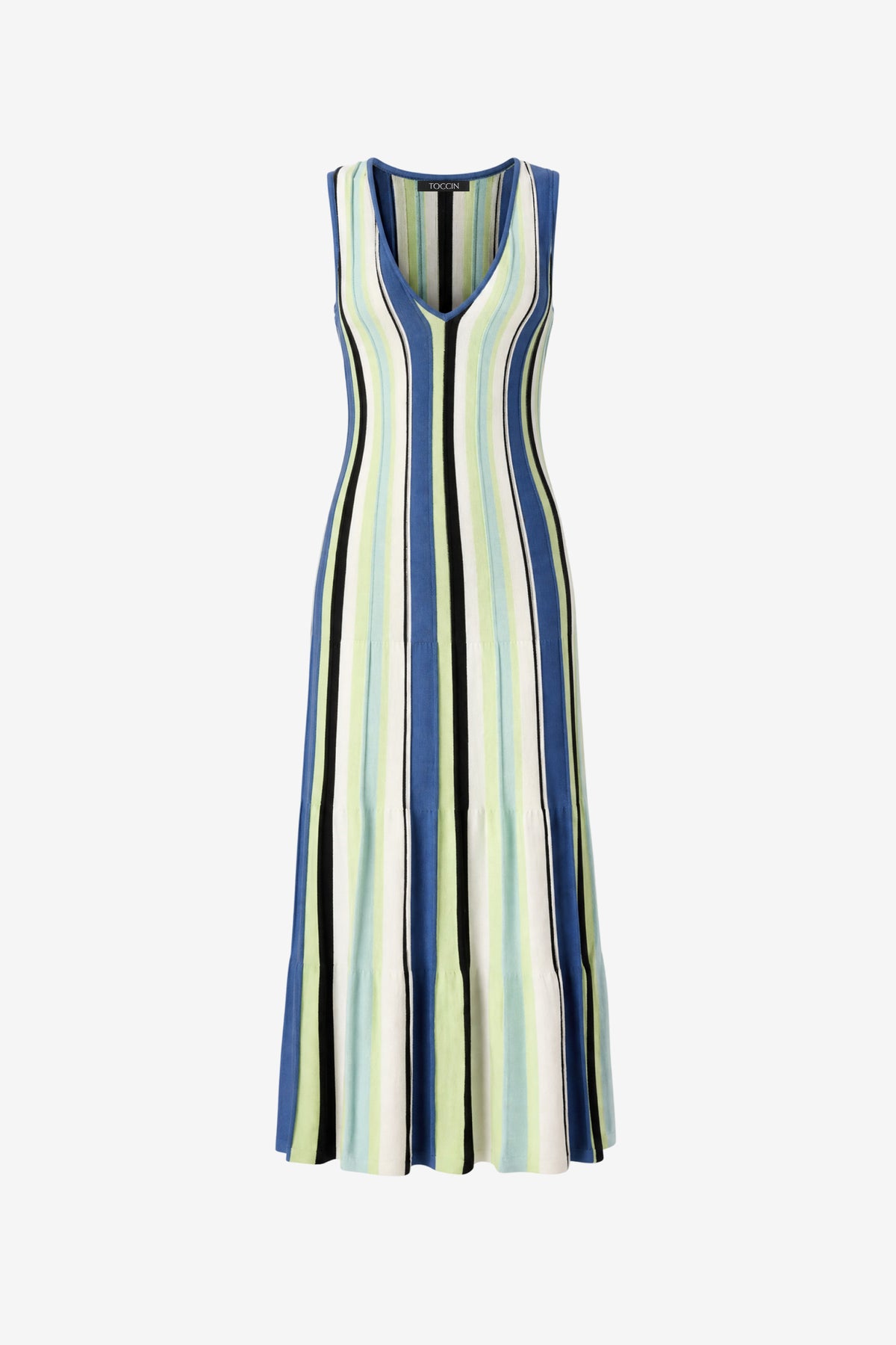 FIFI V-NECK A-LINE MIDI DRESS - Toccin