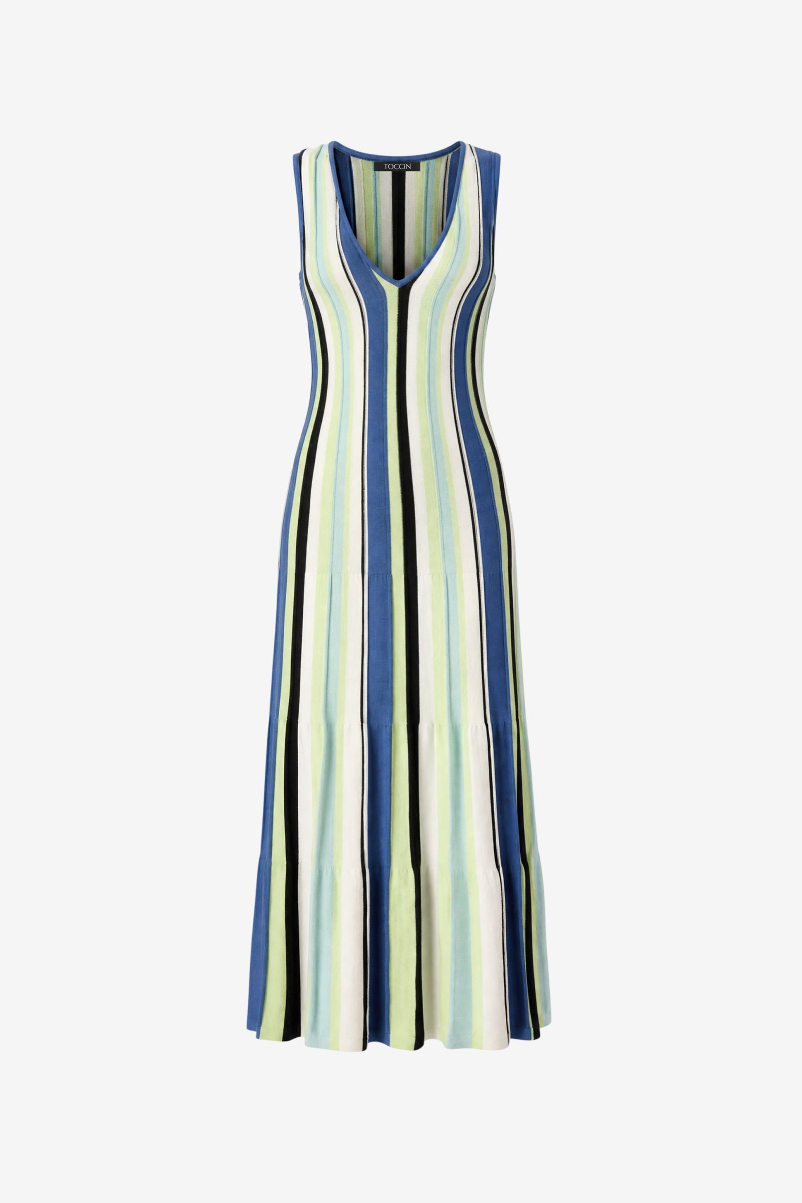 FIFI V-NECK A-LINE MIDI DRESS - Toccin