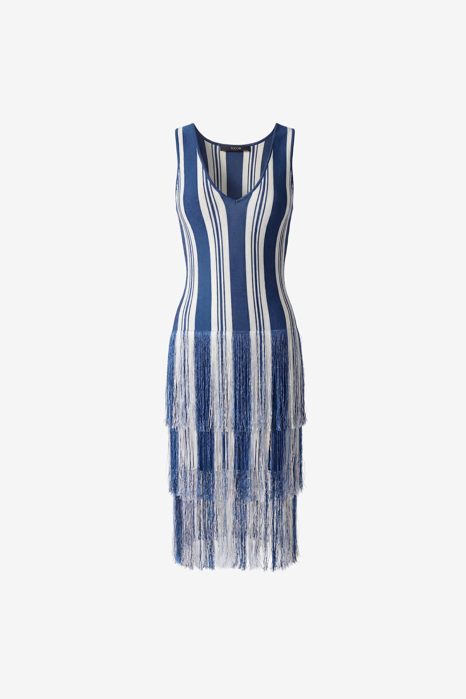 FINLEY V-NECK DRESS WITH FRINGE