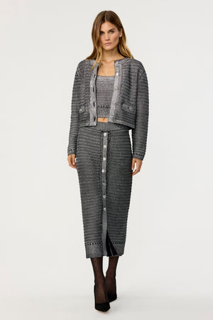 Tani Luxe Textured Knit Pencil Skirt