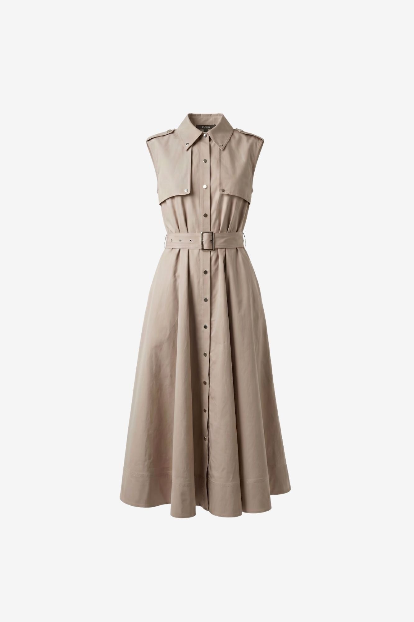 GAIL BUTTON-FRONT MIDI DRESS
