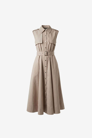 GAIL BUTTON-FRONT MIDI DRESS
