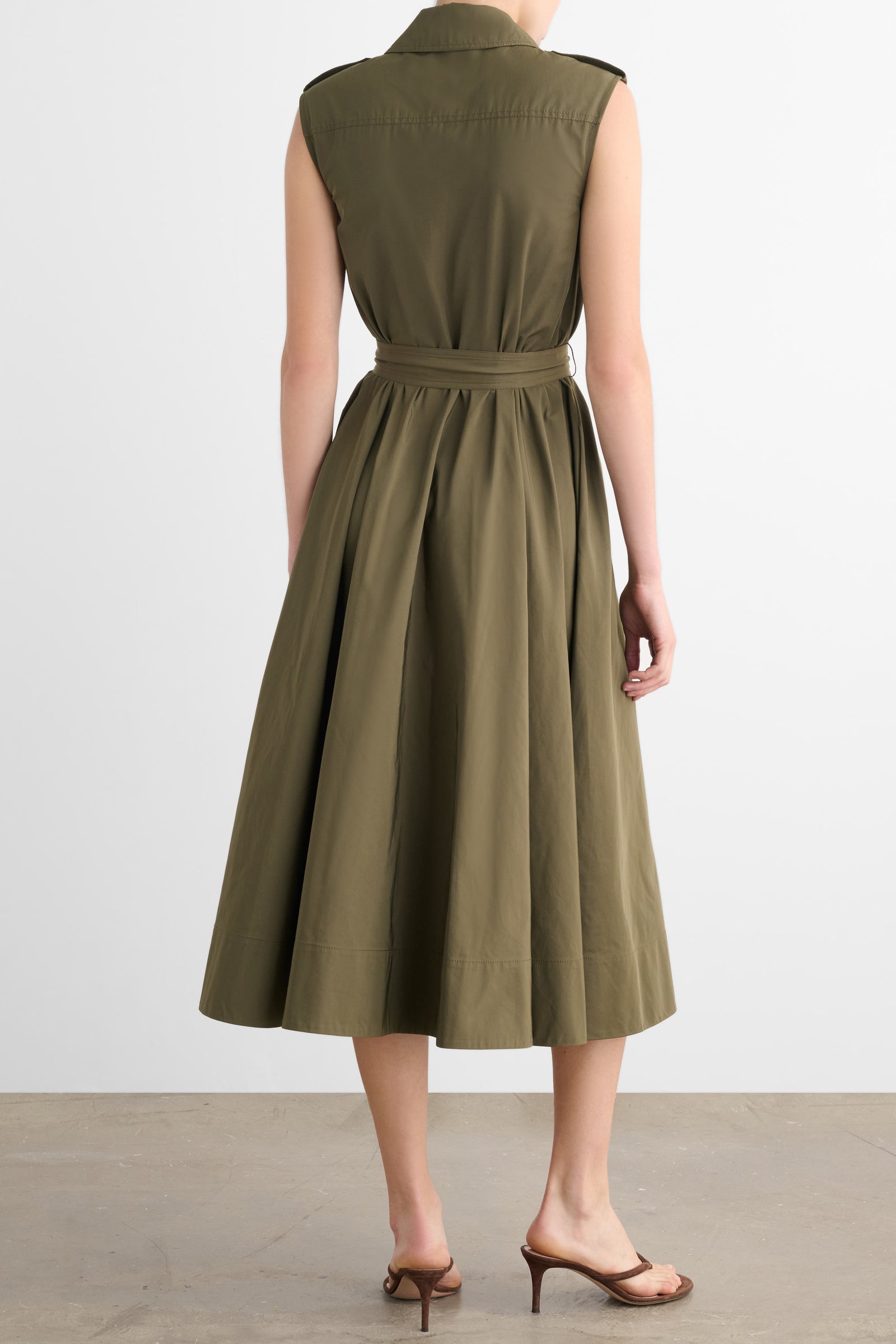 GAIL BUTTON-FRONT MIDI DRESS