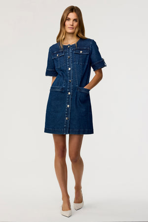 Gale Denim Mini Dress - Toccin