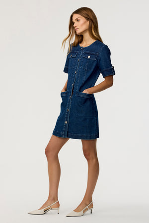 Gale Denim Mini Dress - Toccin