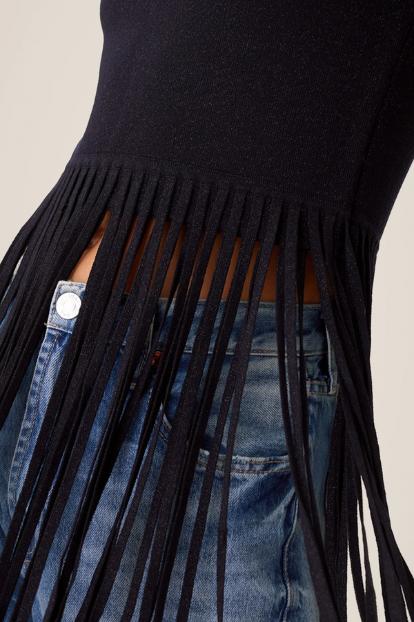 Gianna Fringe Cropped Turtleneck