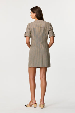 Gale Button Down Plaid Mini Dress - Toccin