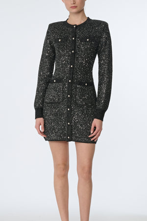 HARRIET BUTTON-FRONT MINI DRESS