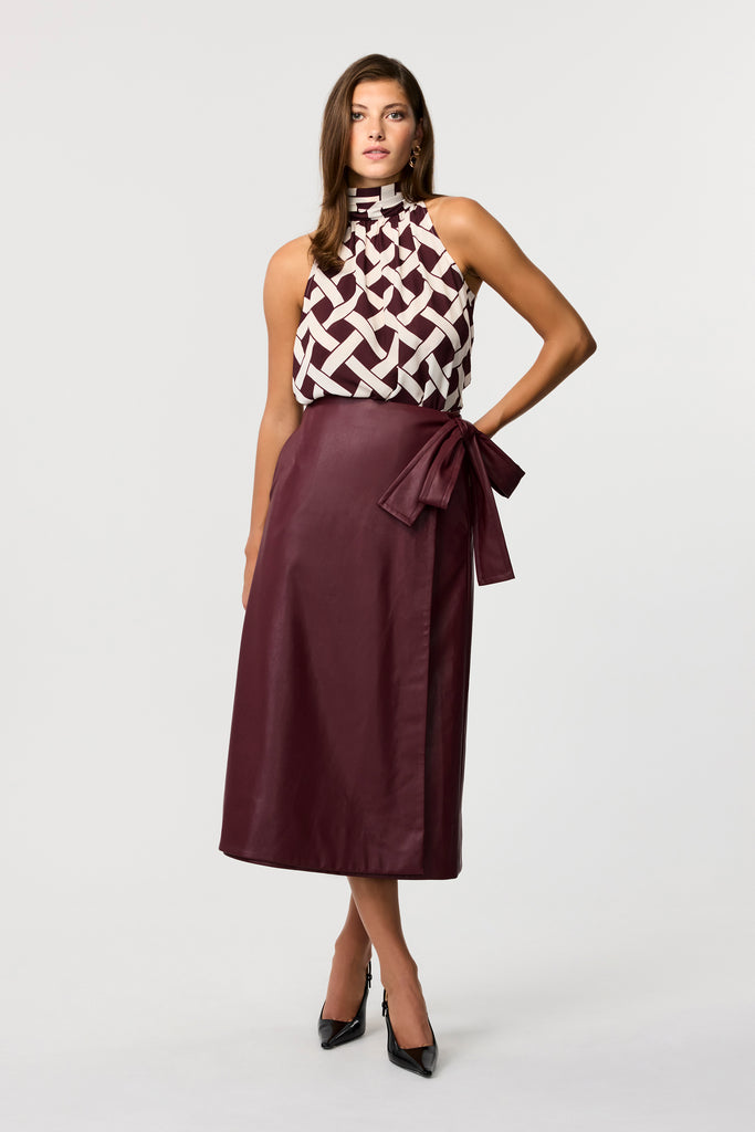 Burgundy envelope skirt deals
