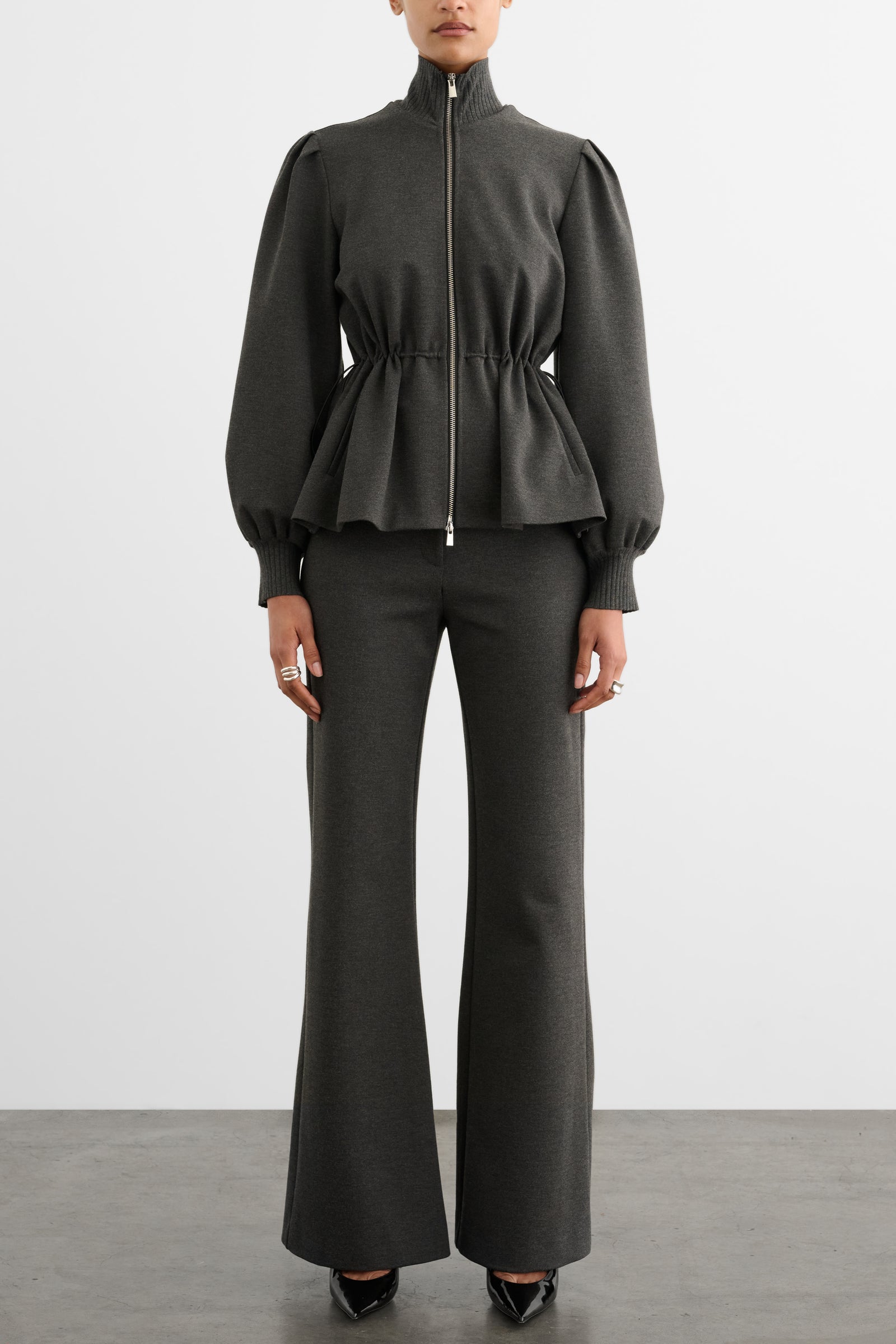 IDA ZIP FRONT JACKET WITH DRAWSTRING DETAIL
