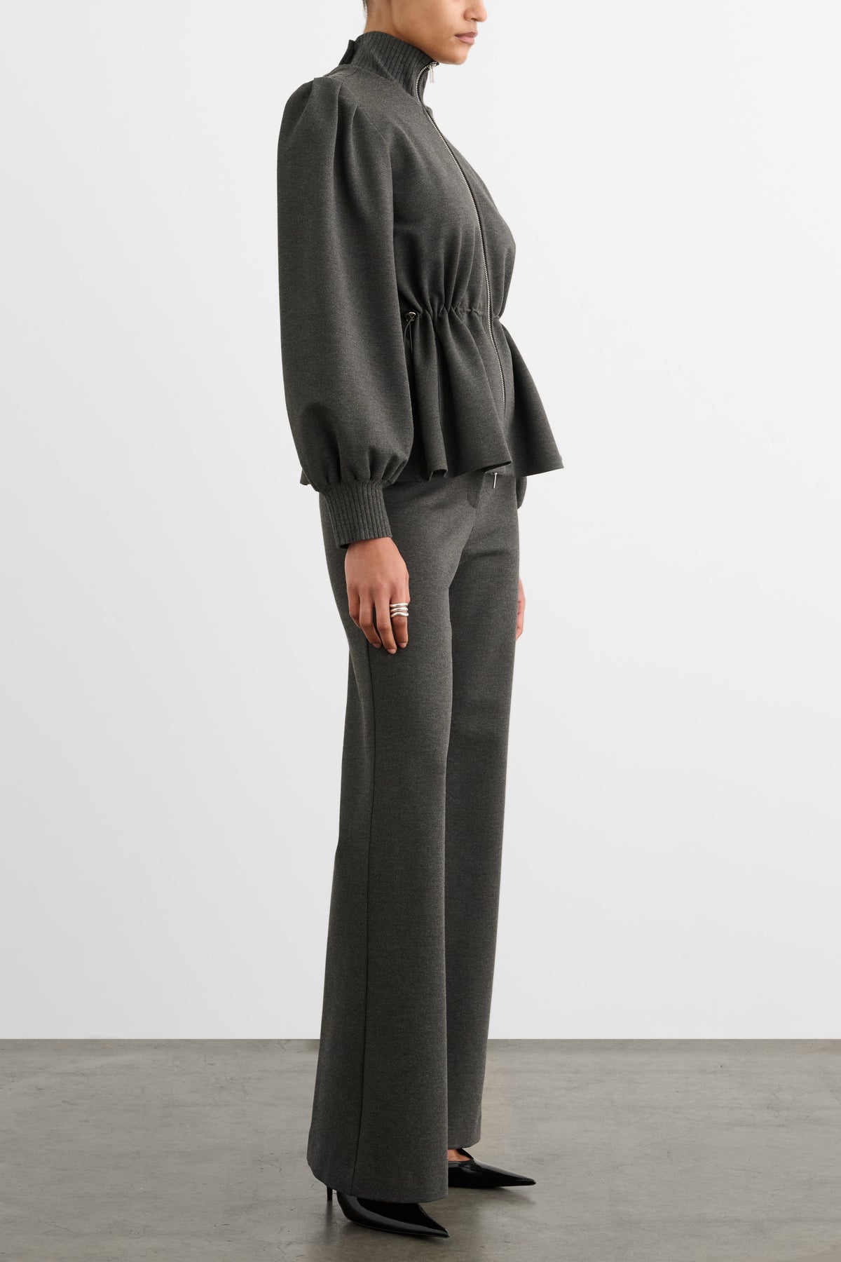 IDA ZIP FRONT JACKET WITH DRAWSTRING DETAIL