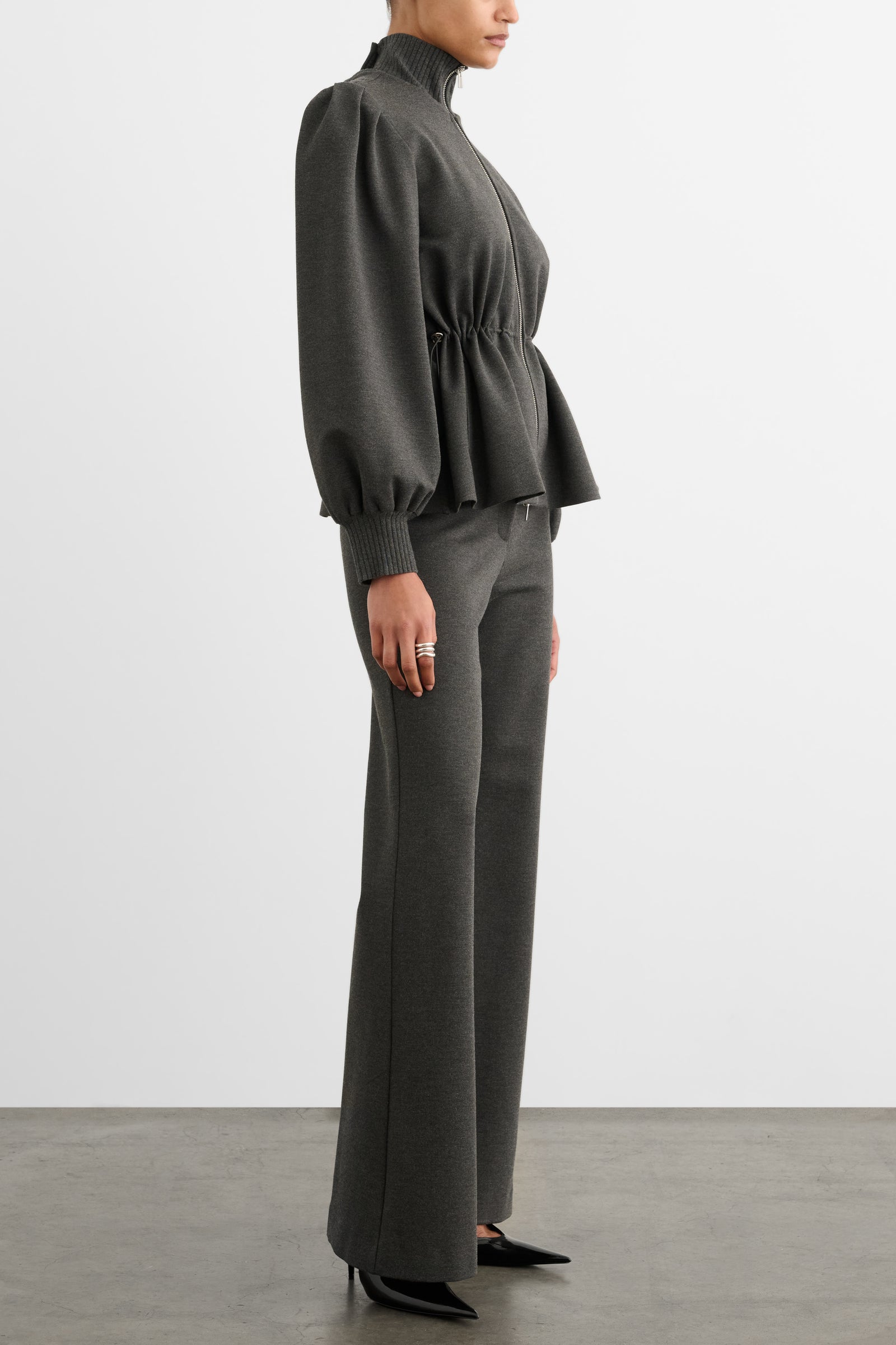 IDA ZIP FRONT JACKET WITH DRAWSTRING DETAIL