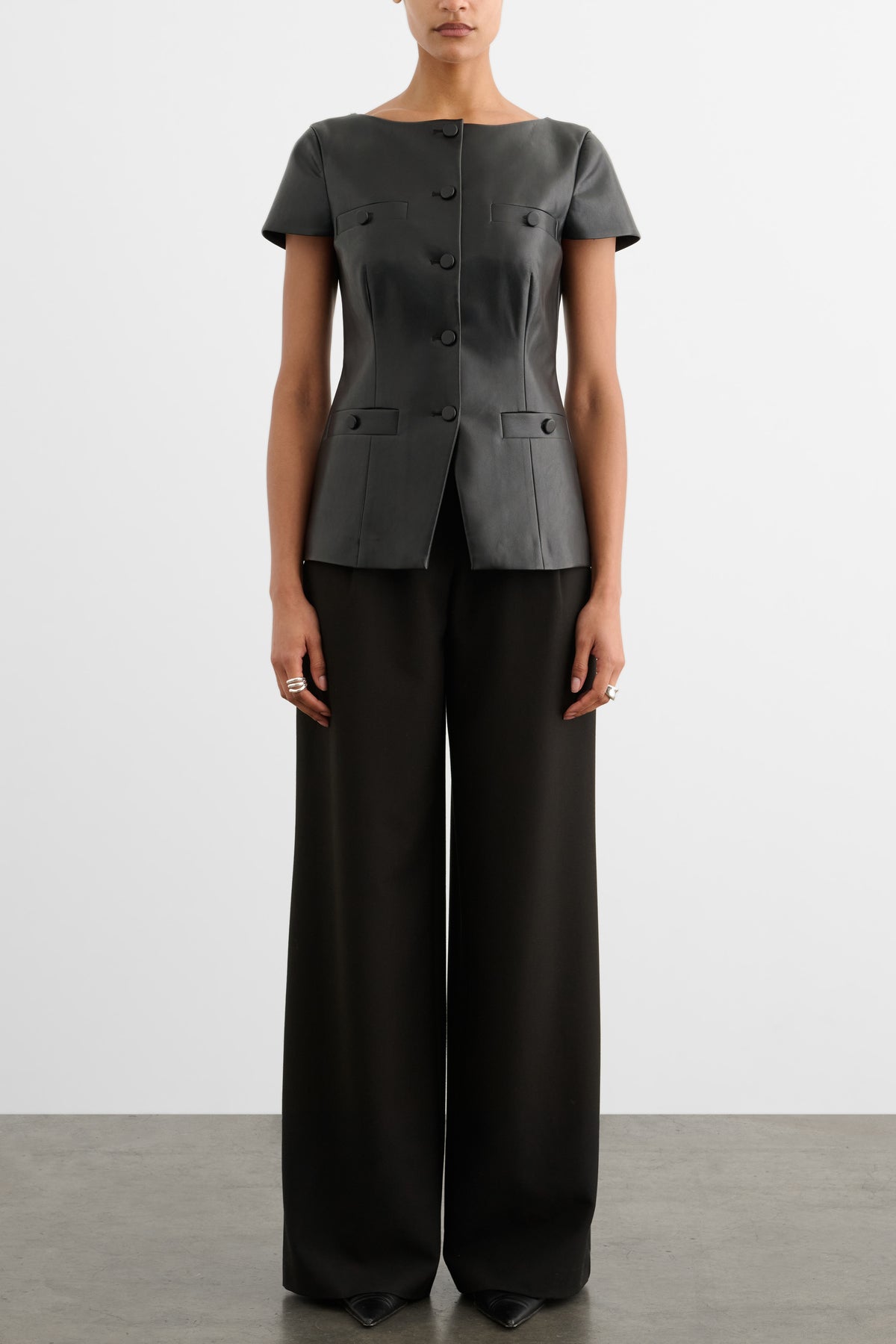 ILYA SHORT SLEEVE BUTTON-FRONT VEST