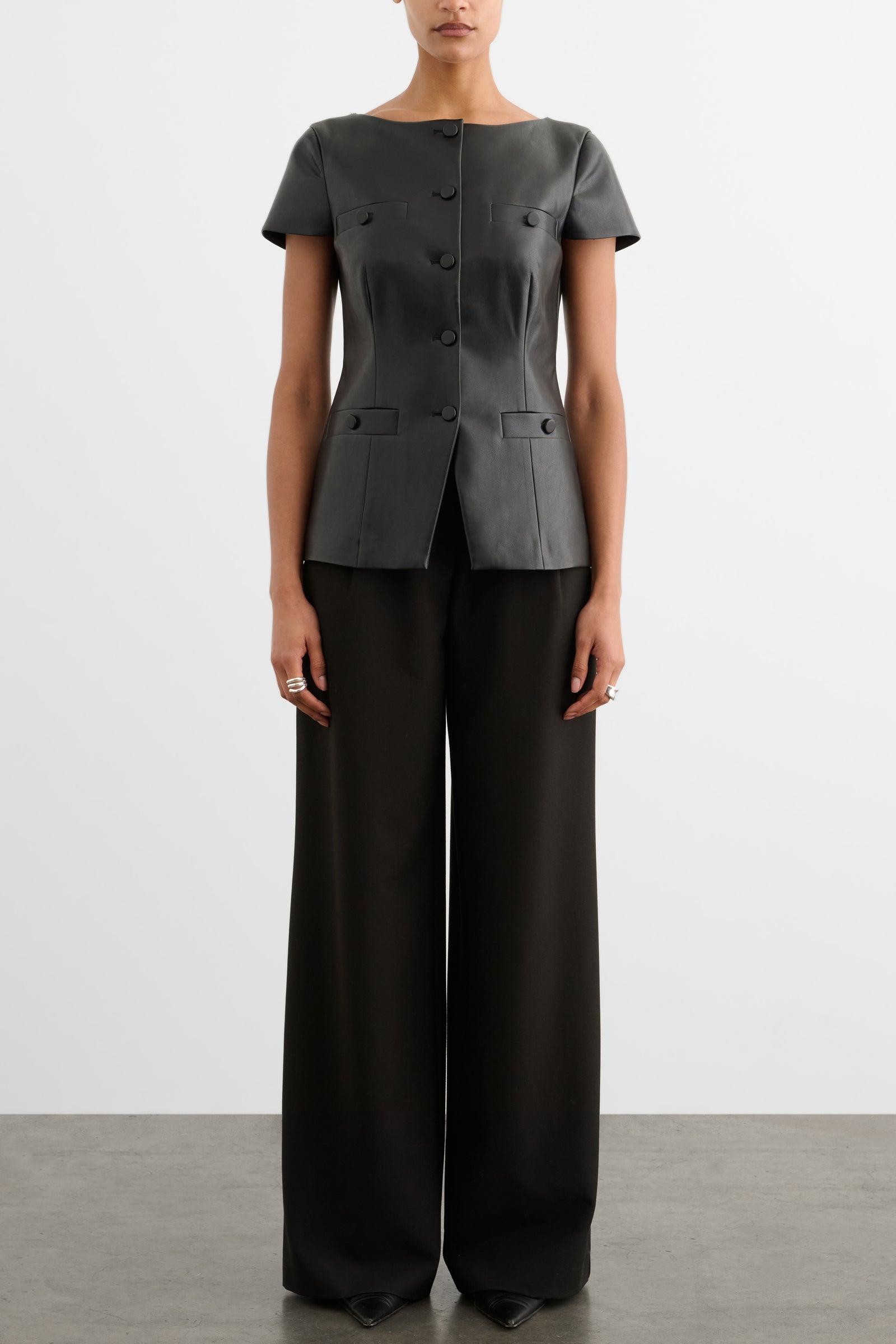 ILYA SHORT SLEEVE BUTTON-FRONT VEST