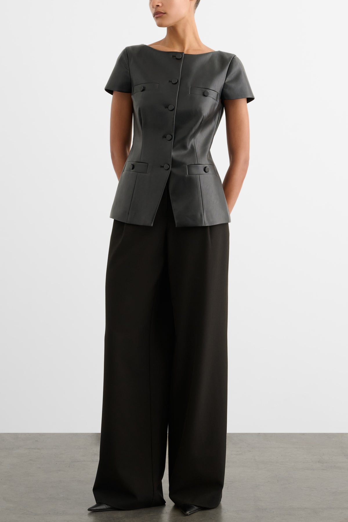 ILYA SHORT SLEEVE BUTTON-FRONT VEST