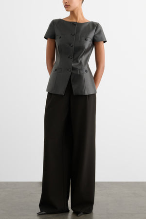 ILYA SHORT SLEEVE BUTTON-FRONT VEST