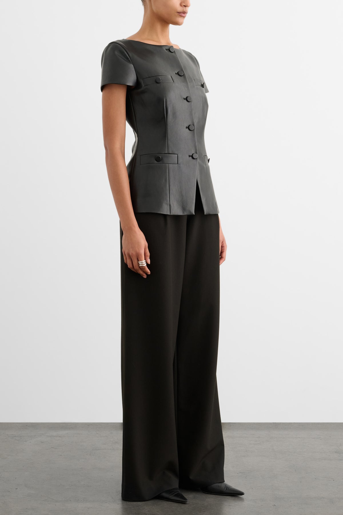 ILYA SHORT SLEEVE BUTTON-FRONT VEST