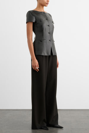 ILYA SHORT SLEEVE BUTTON-FRONT VEST
