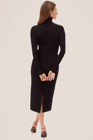 Womens Korean Fashion Turtleneck Jumpers Long Sleeve Slim Fit Knit Sweater  Dress | eBay