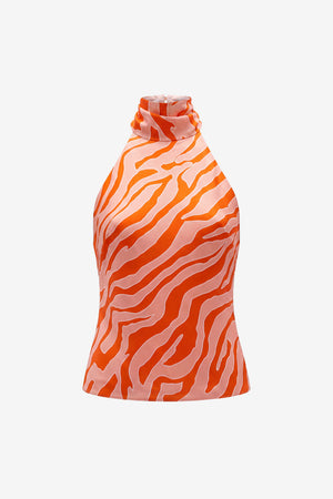 IZZIE HALTER NECK BACKLESS TOP - Toccin