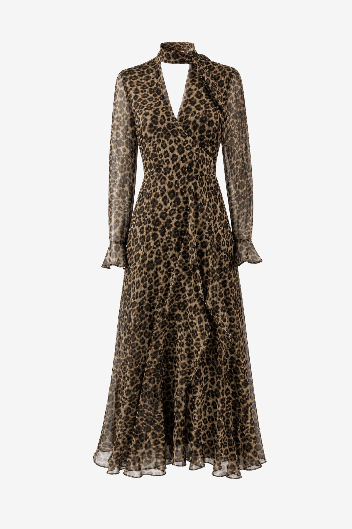 JANE TIE NECK MIDI DRESS
