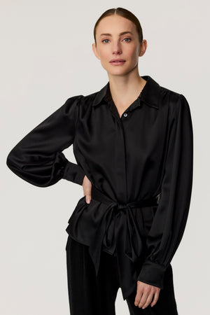 Evie Button Down Silk Blouse - Toccin