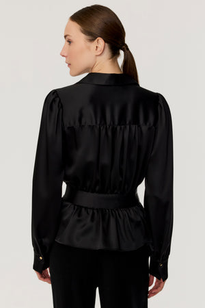 Evie Button Down Silk Blouse