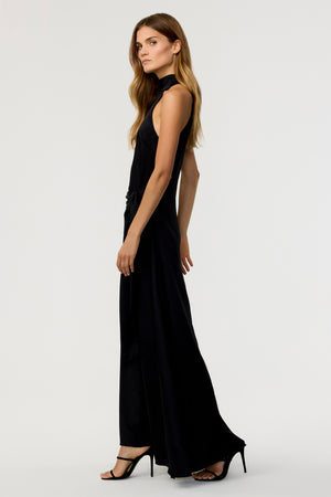 Jocelyn Satin Tie-Front Maxi Dress