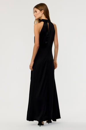 Jocelyn Satin Tie-Front Maxi Dress