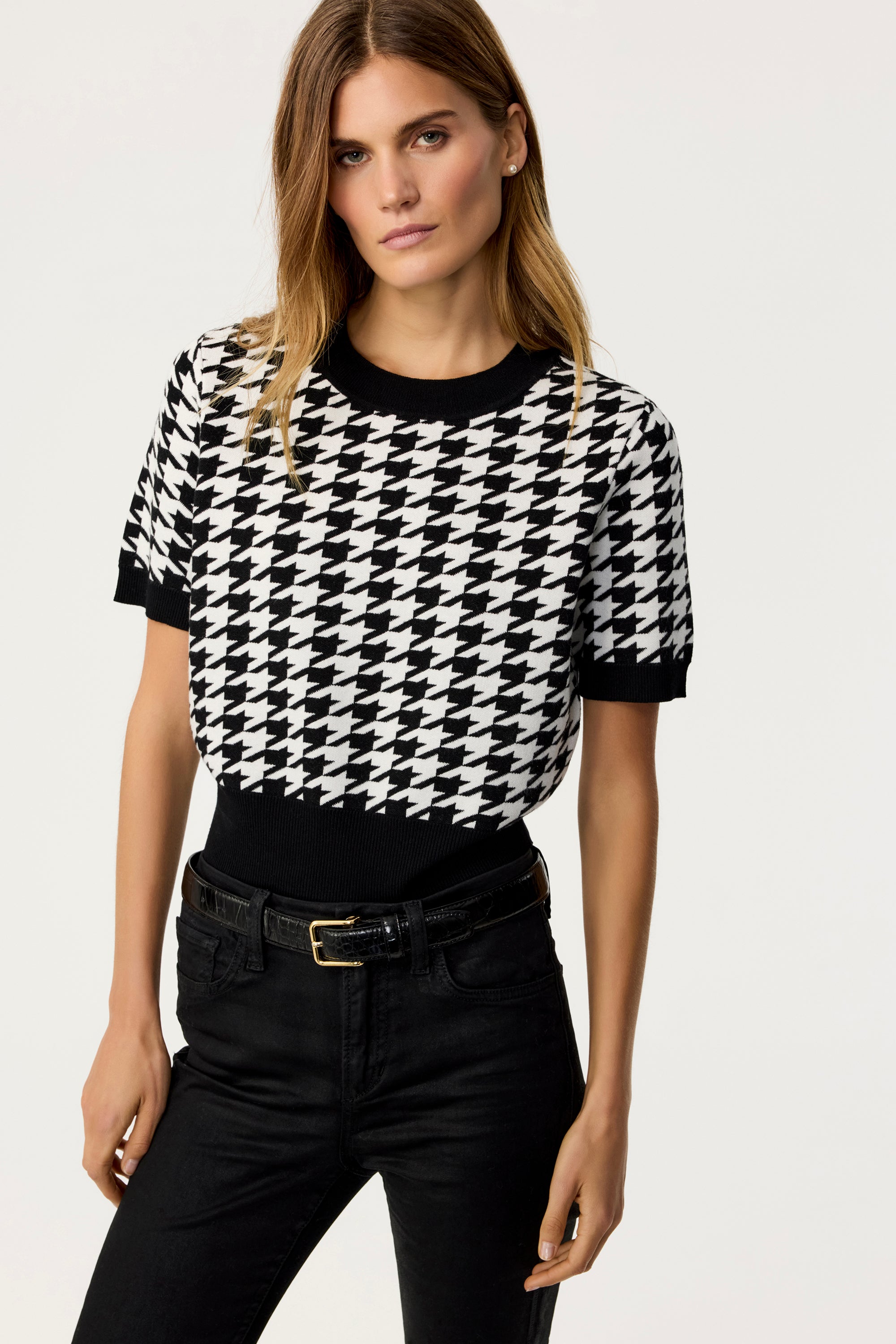 Jules Cashmere Houndstooth Sweater