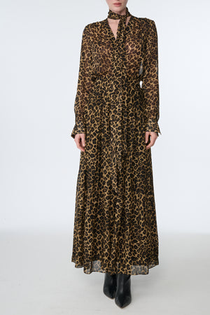 JANE TIE NECK MIDI DRESS