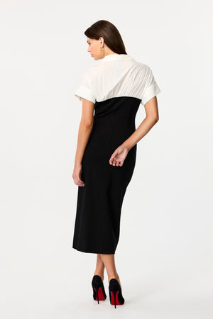 Jasmine Short Sleeve Stretch Midi Dress - Toccin