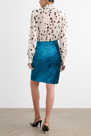 KAILA TIE NECK BUTTON-FRONT BLOUSE