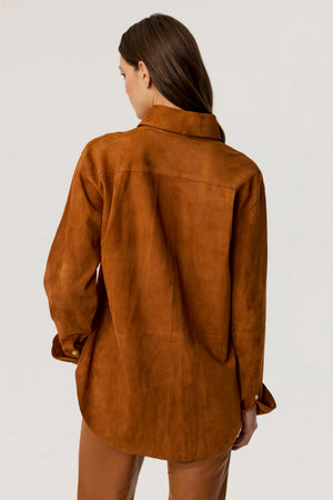 Kali Faux Suede Boyfriend Shirt