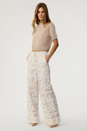 Suri High-Waisted Lace Wide Leg Pants