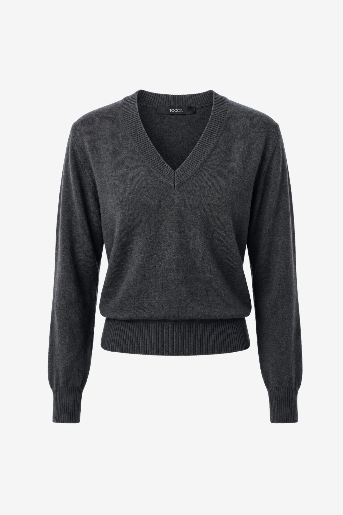 LIDA V-NECK STRONG SHOULDER SWEATER