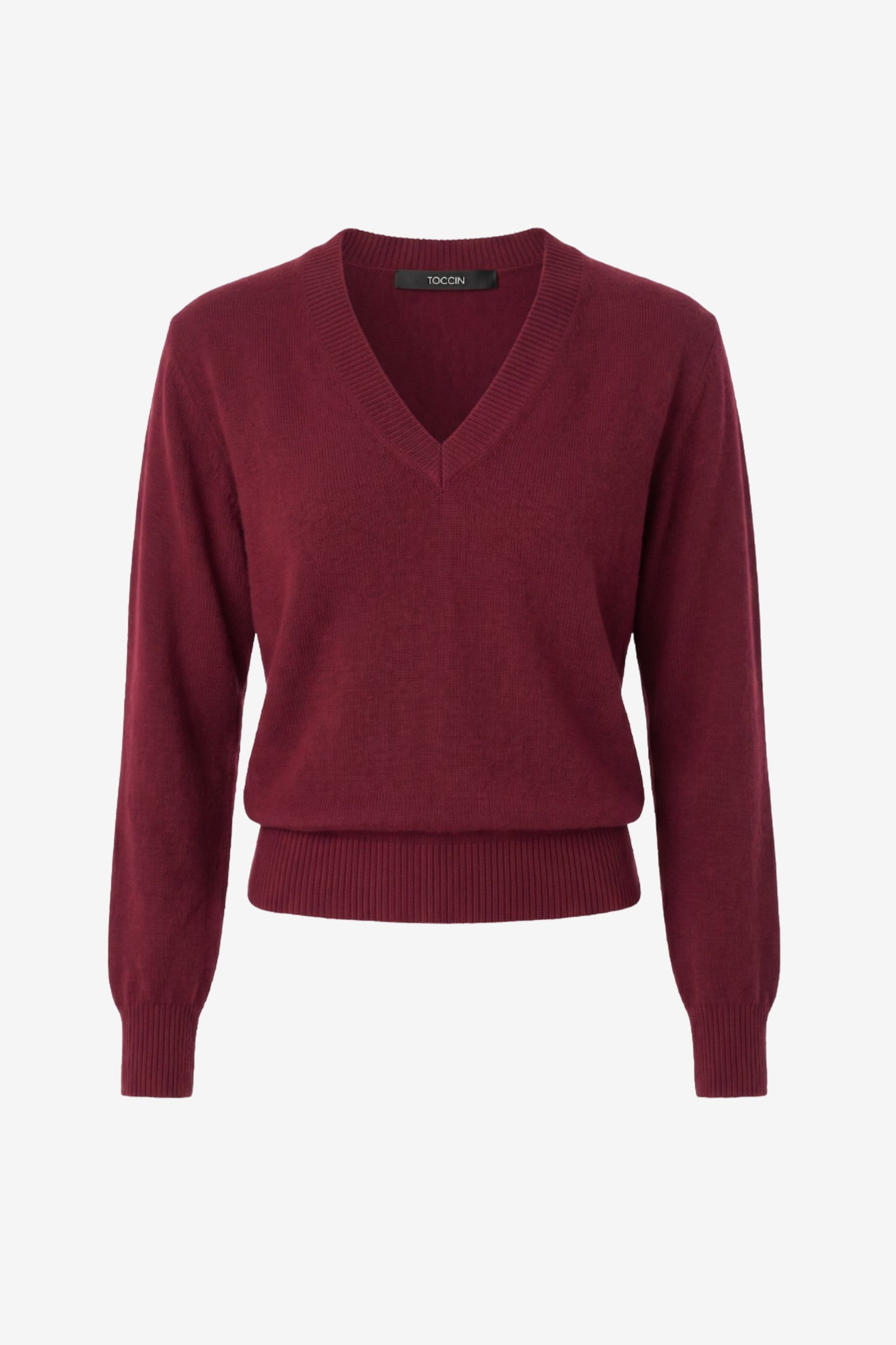 LIDA V-NECK STRONG SHOULDER SWEATER