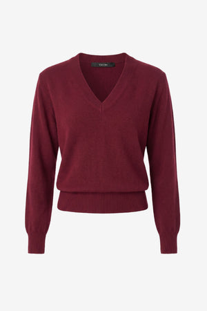 LIDA V-NECK STRONG SHOULDER SWEATER