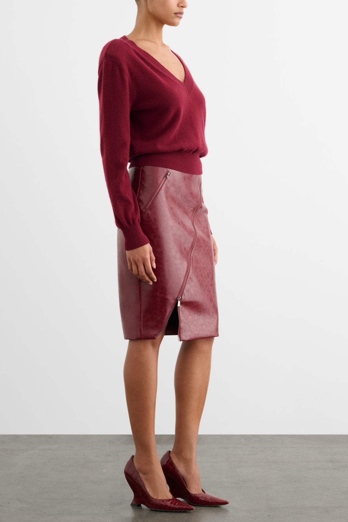VERENA ASYMMETRICAL ZIP-FRONT SKIRT