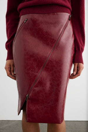 VERENA ASYMMETRICAL ZIP-FRONT SKIRT