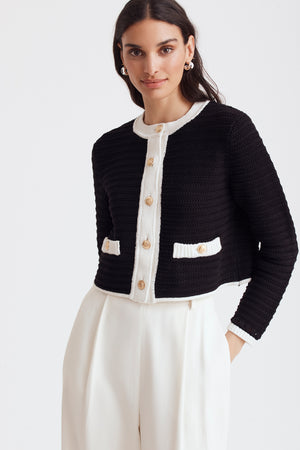 Cecilia Textured Knit Cotton Cardigan - Toccin