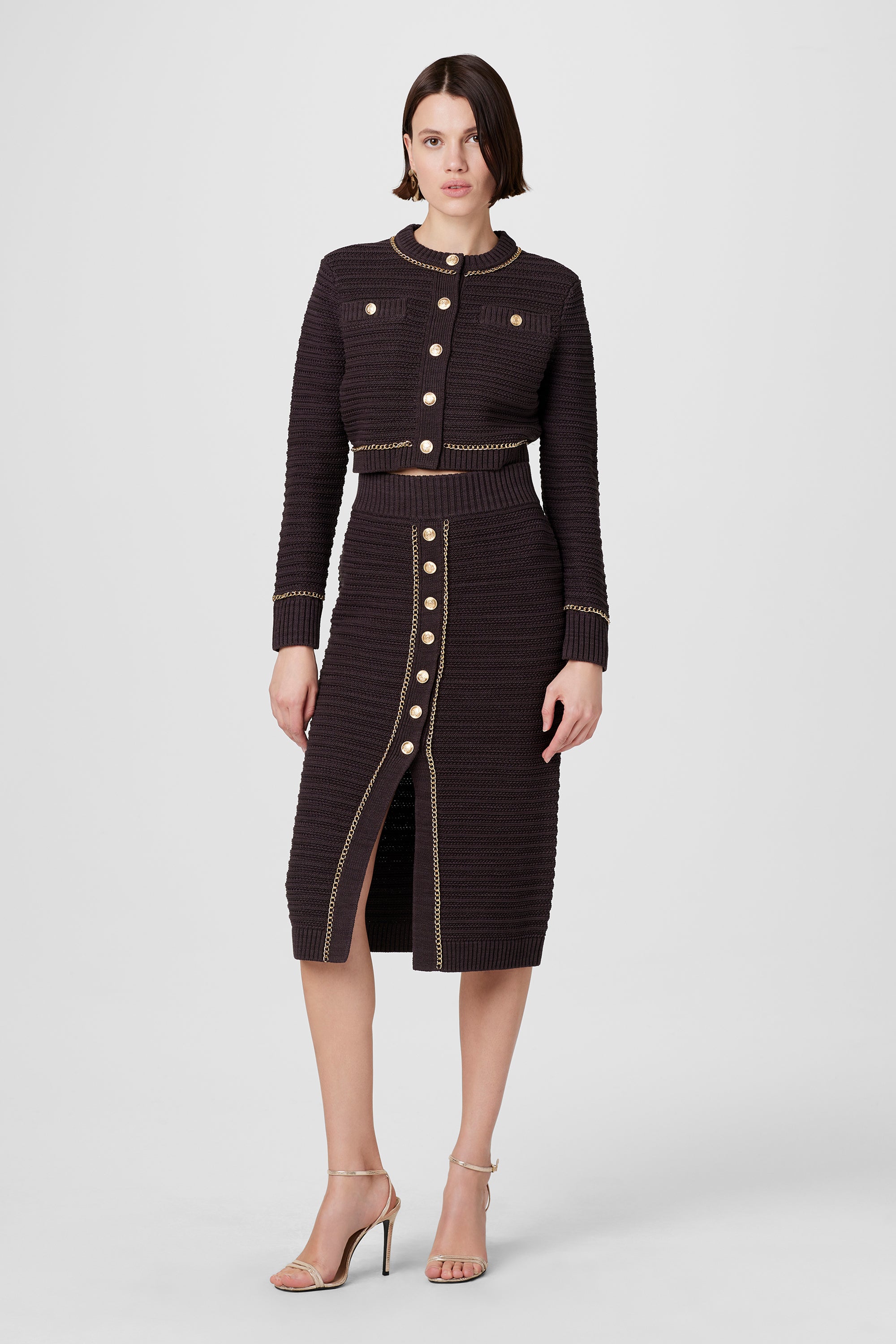 Tani Knit Chain Pencil Skirt - Toccin