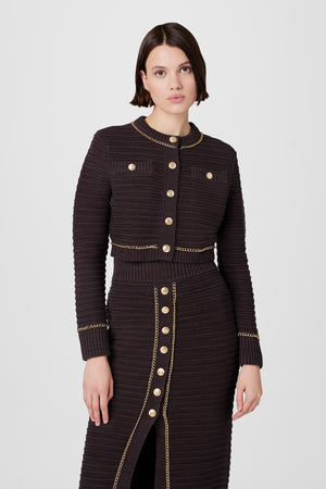 Miller Pointelle Chain Cardigan - Toccin
