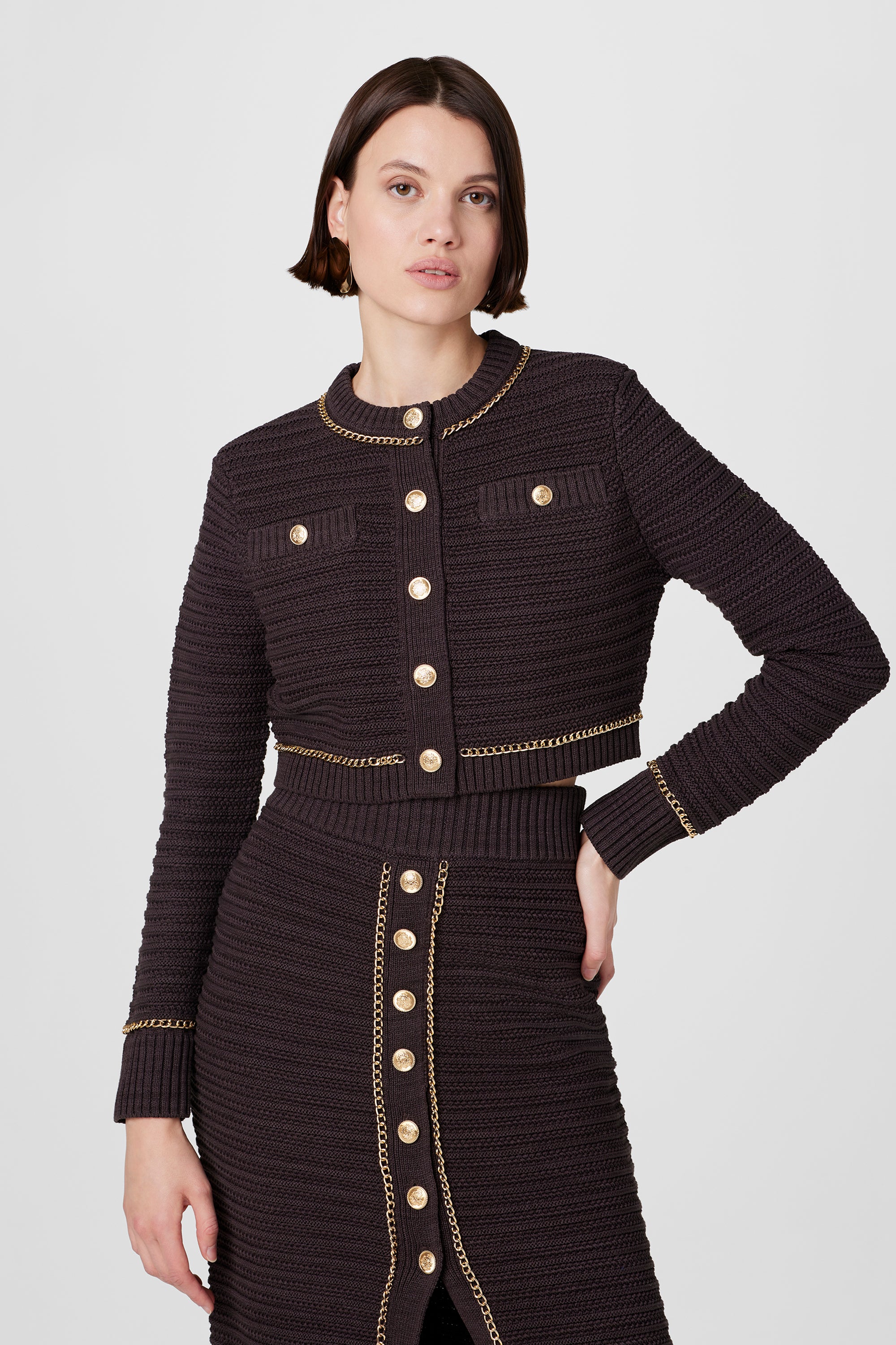 Miller Pointelle Chain Cardigan - Toccin