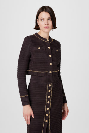 Miller Pointelle Chain Cardigan - Toccin