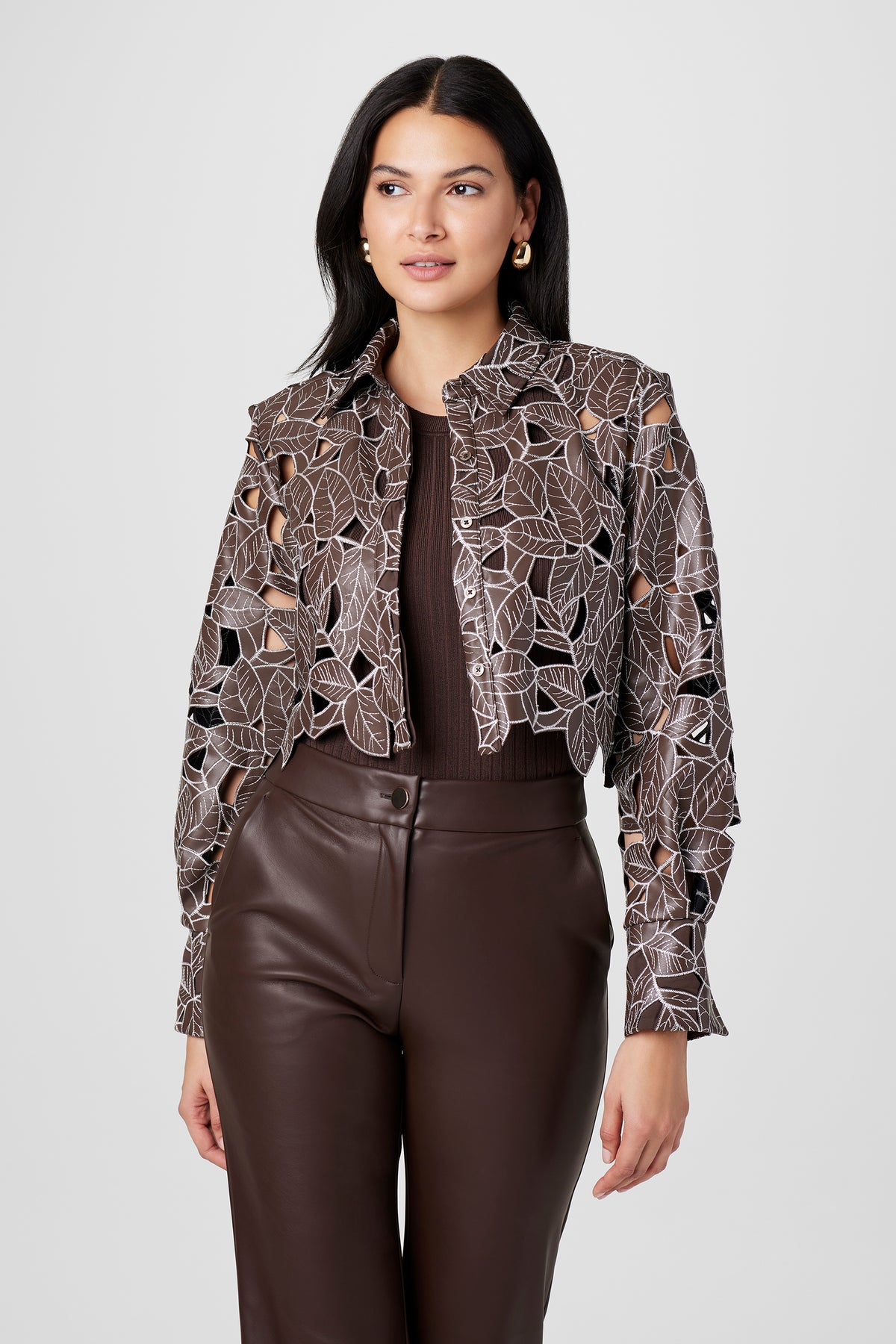 Beatrix Lace Vegan Leather Top - Toccin