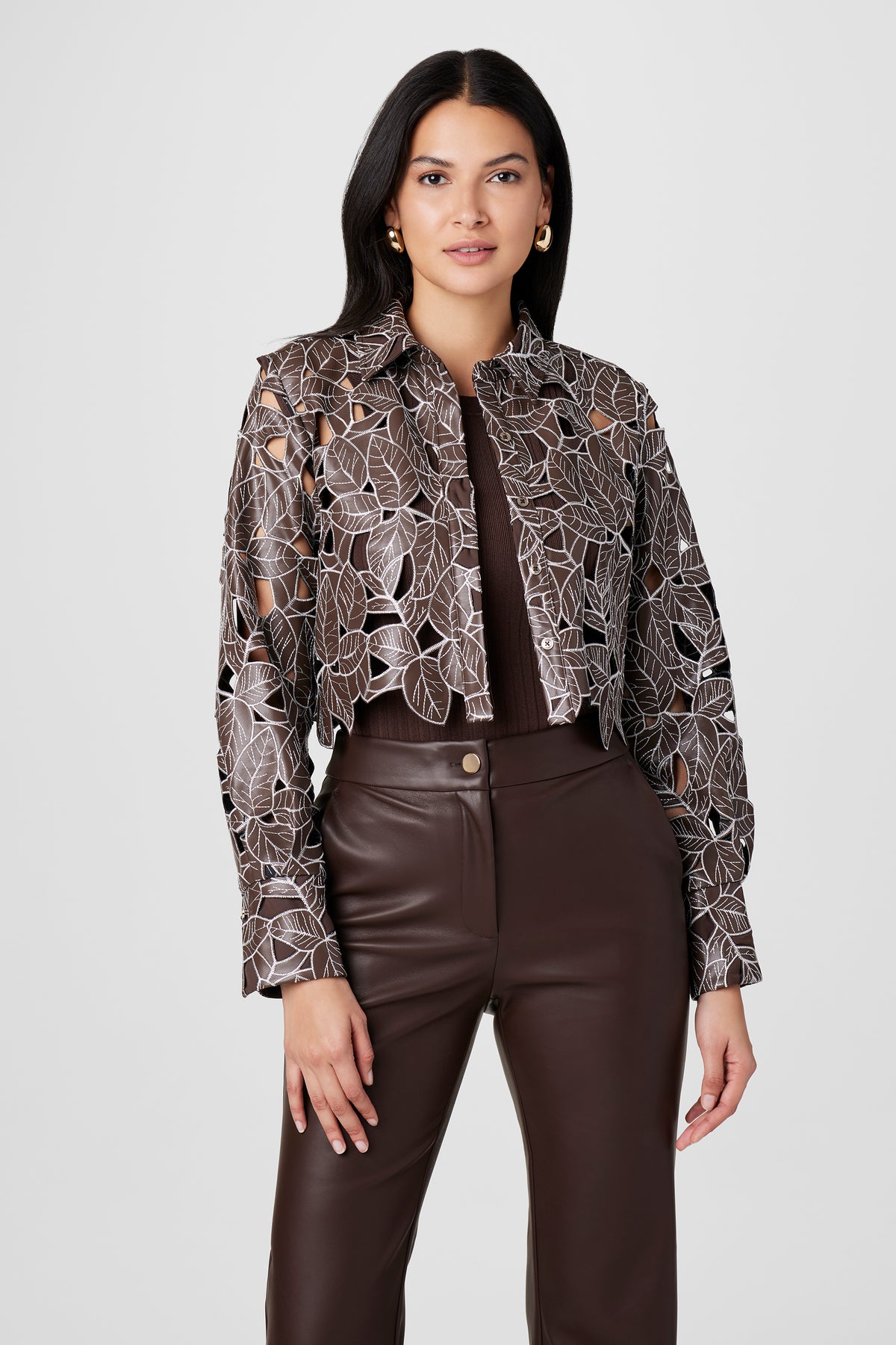 Beatrix Lace Vegan Leather Top - Toccin