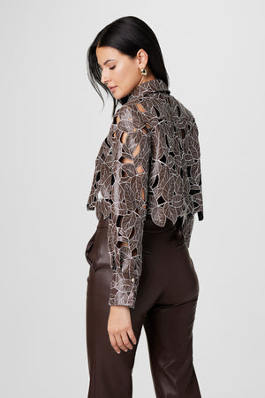 Beatrix Lace Vegan Leather Top - Toccin