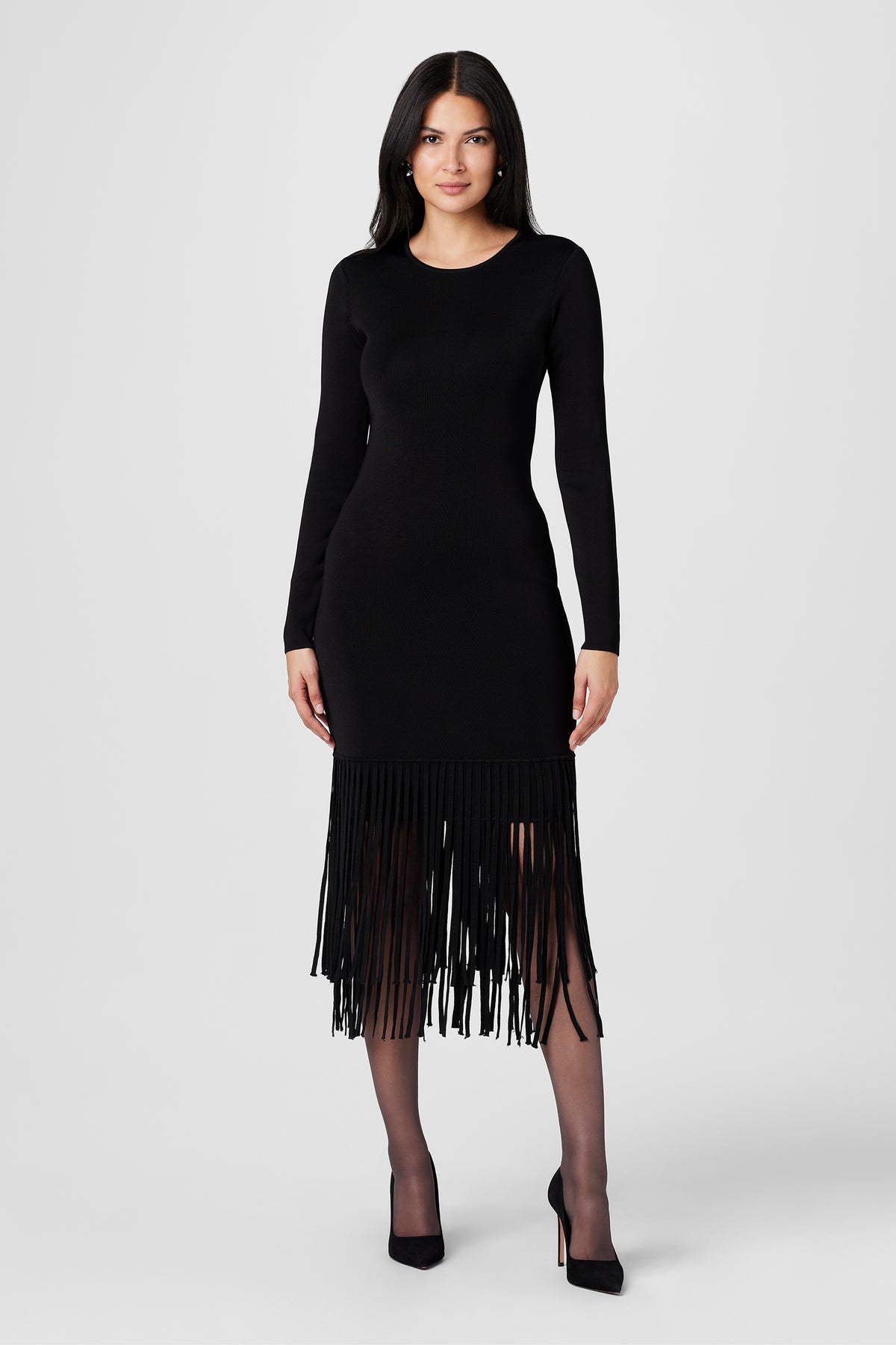 Darby Long Sleeve Fringe Dress - Toccin